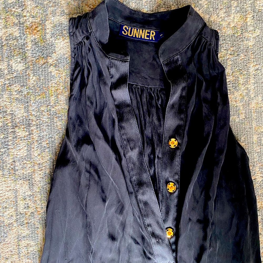 Black silk jumpsuit